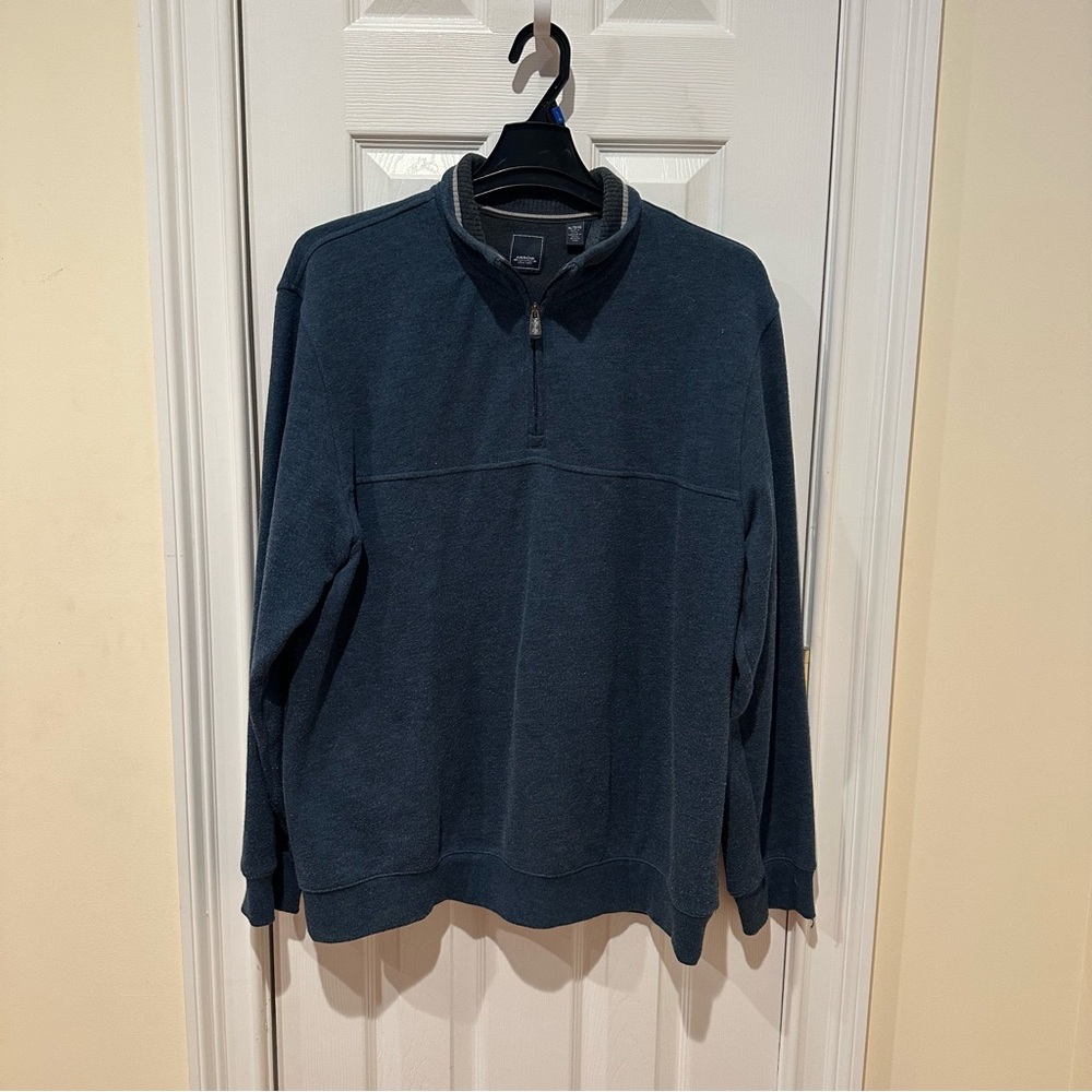 Arrow Brand Men's Navy Quarter-Zip Pullover, Size XL